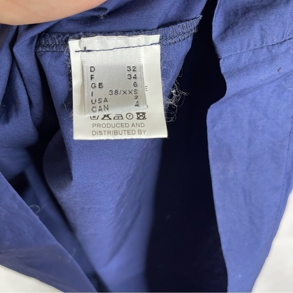 Ottod'ame Blue Cotton Tie Sleeve Blue Off The Shoulder Dress Women's Size US 2 - Picture 7 of 11